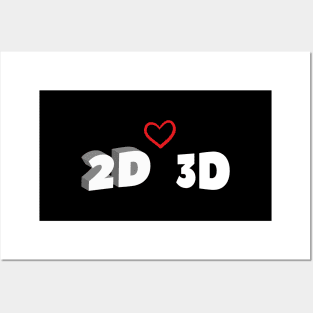 2D and 3D love funny design for minimalist Posters and Art